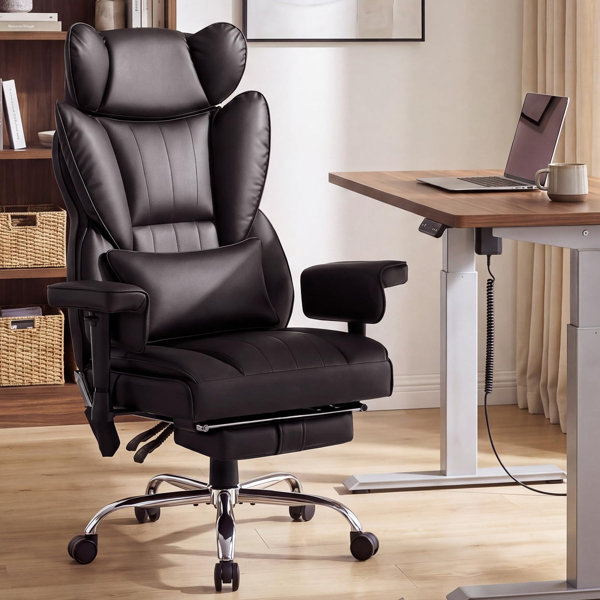 Heated Home Office Chair with Foot Rest S19014