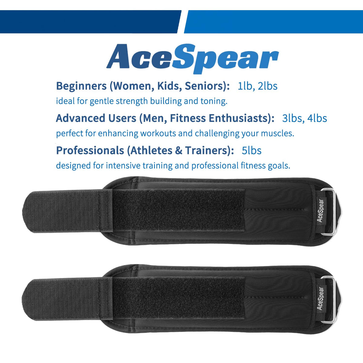 Ankle Weights Sets 1lb 2lb 3lb 4lb 5lb Y1285