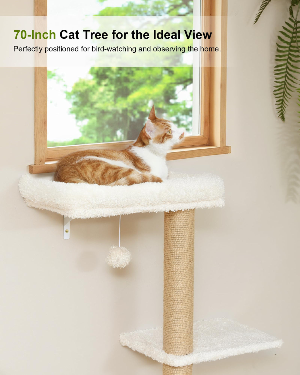 Beige Wall Mounted Cat Shelves Set I61037