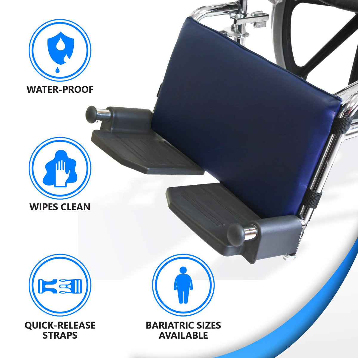 Cushioned Non-Slip Vinyl Wheelchair Leg Rest Pad P40198