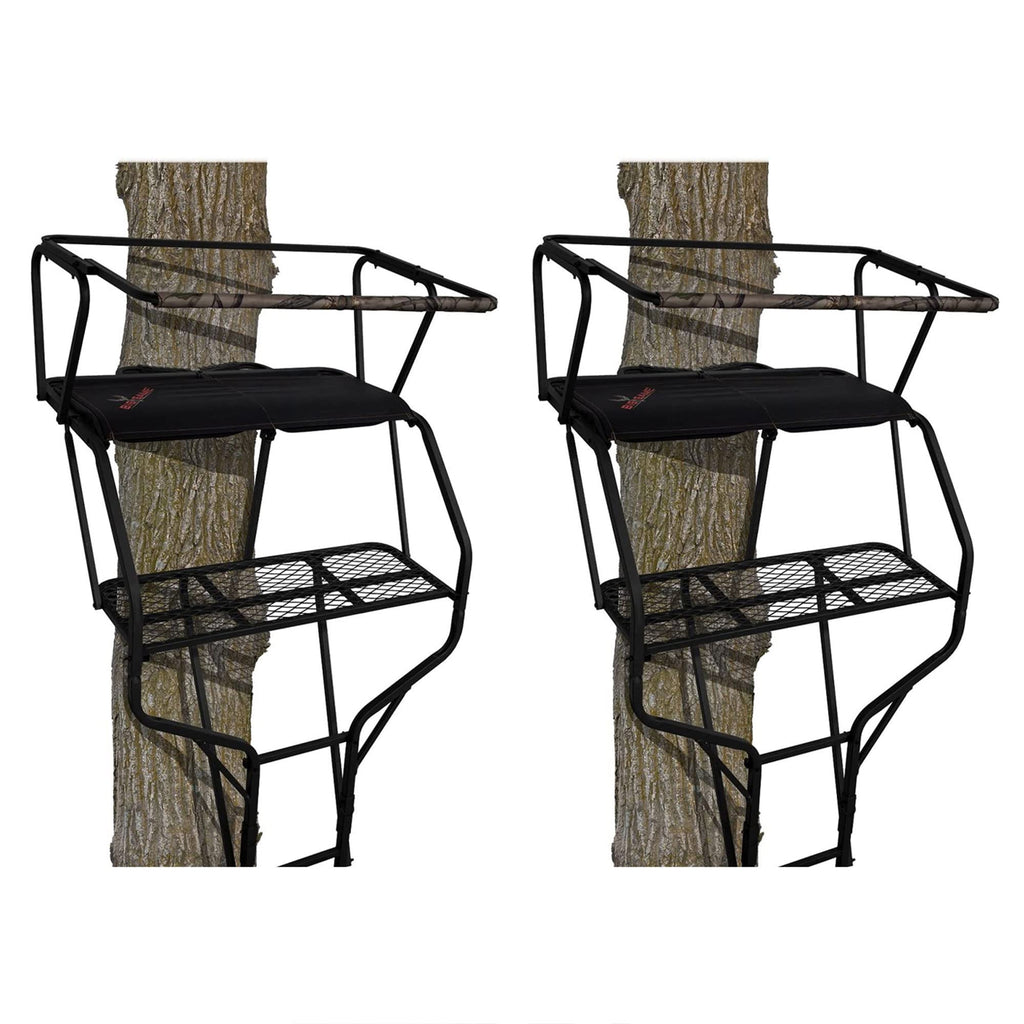 2 Person 18 Foot Tall Portable Hunting Tree Ladder Stand (2 Pack) B479