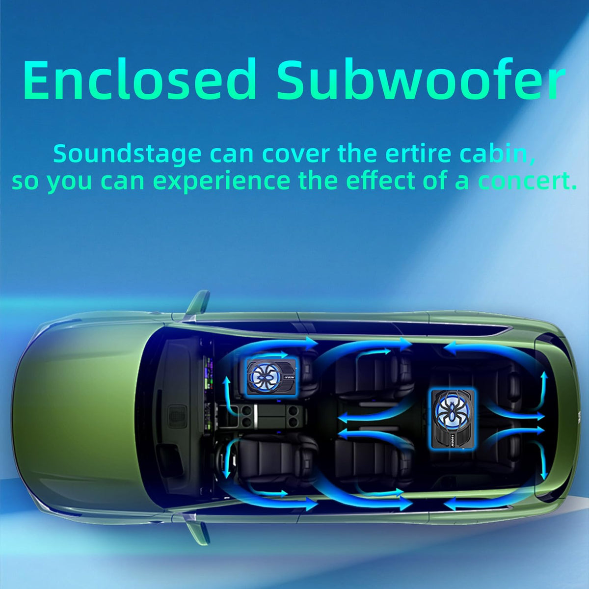 10" 1600W Under Seat Powered Subwoofer with Built-in Amp L68895