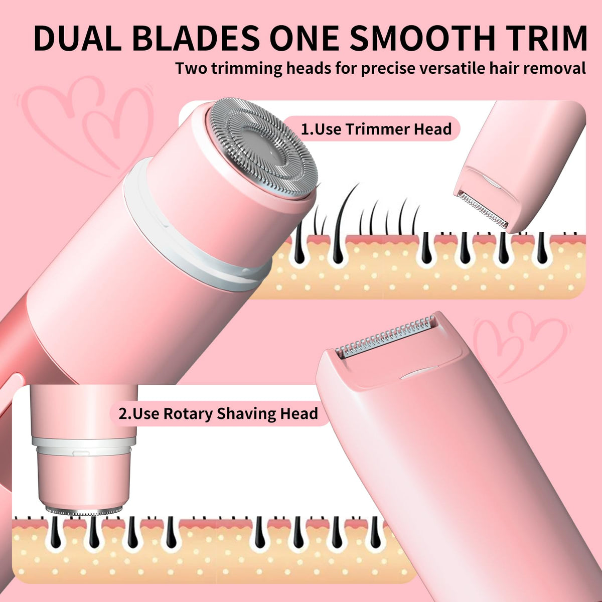 Pink 2 in 1 Bikini Trimmer H8191