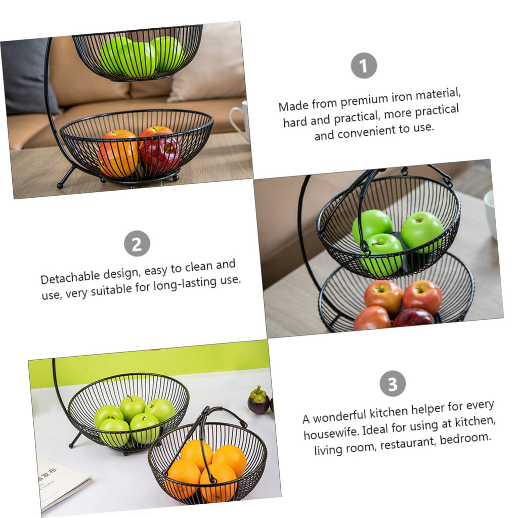 Double Layer Iron Fruit Basket E2019