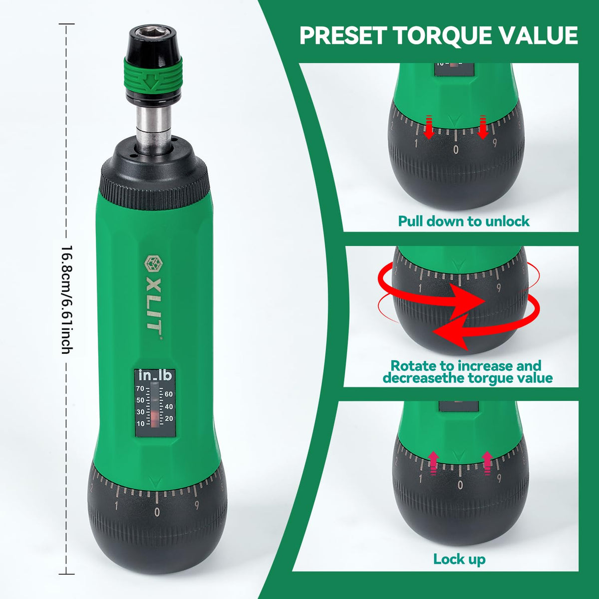 Adjustable Torque Screwdriver Set, 13-Piece 1/4" Hex Quick Release U3887