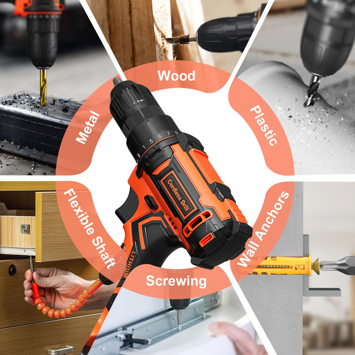 Cordless Drill Set 20V with 2.0Ah Power Pack and Charger X3095