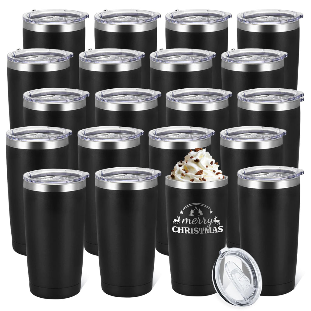 20 Pack Stainless Steel Insulated Tumbler 20oz Black H57932