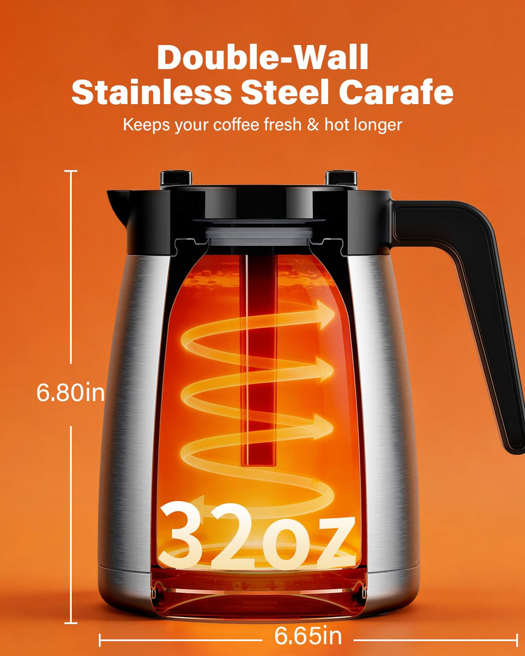 Single Serve & Carafe Coffee Maker, 6-24oz, Thermal Carafe B575443