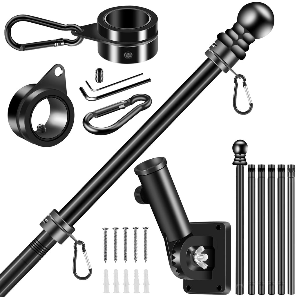 Black 7 FT Stainless Steel Flagpole Kit W5722