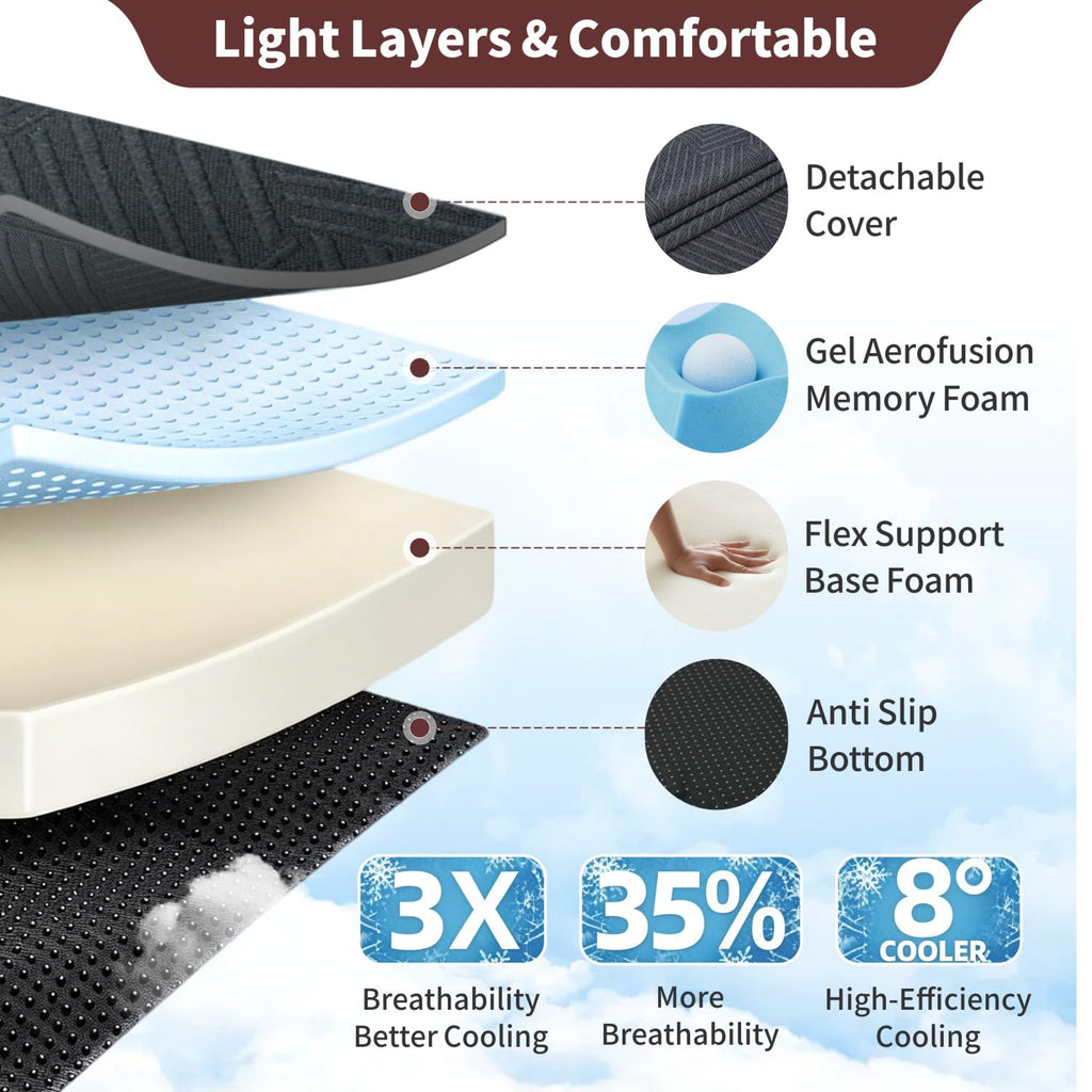 6 Inch Cooling Gel Memory Foam Trifold Mattress with Ice Silk Cover V952