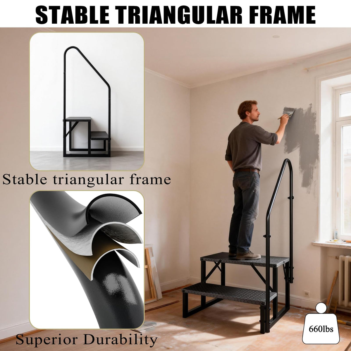 2 Step Ladder with Handrail V40190