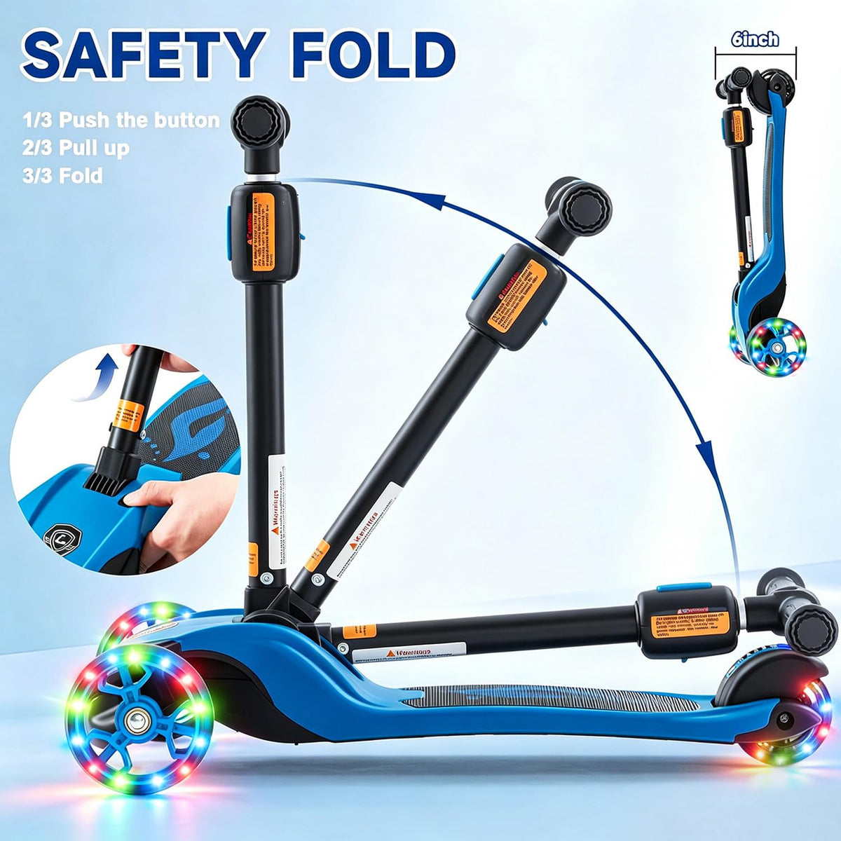 2-in-1 Folding 3 Wheel Kick Scooter Y141090
