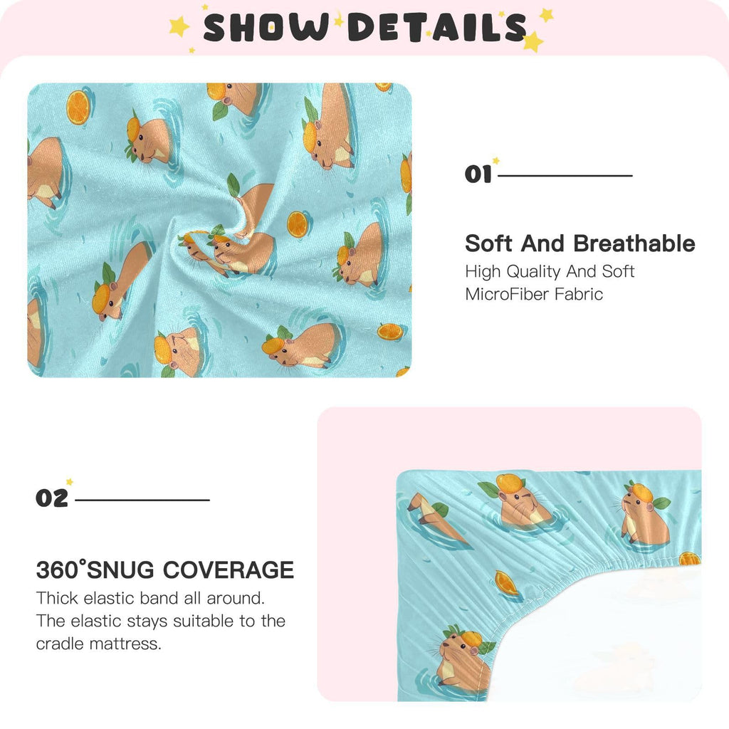 Soft Breathable Microfiber Crib Sheet, Fits Standard Size 28in x 52in K3655