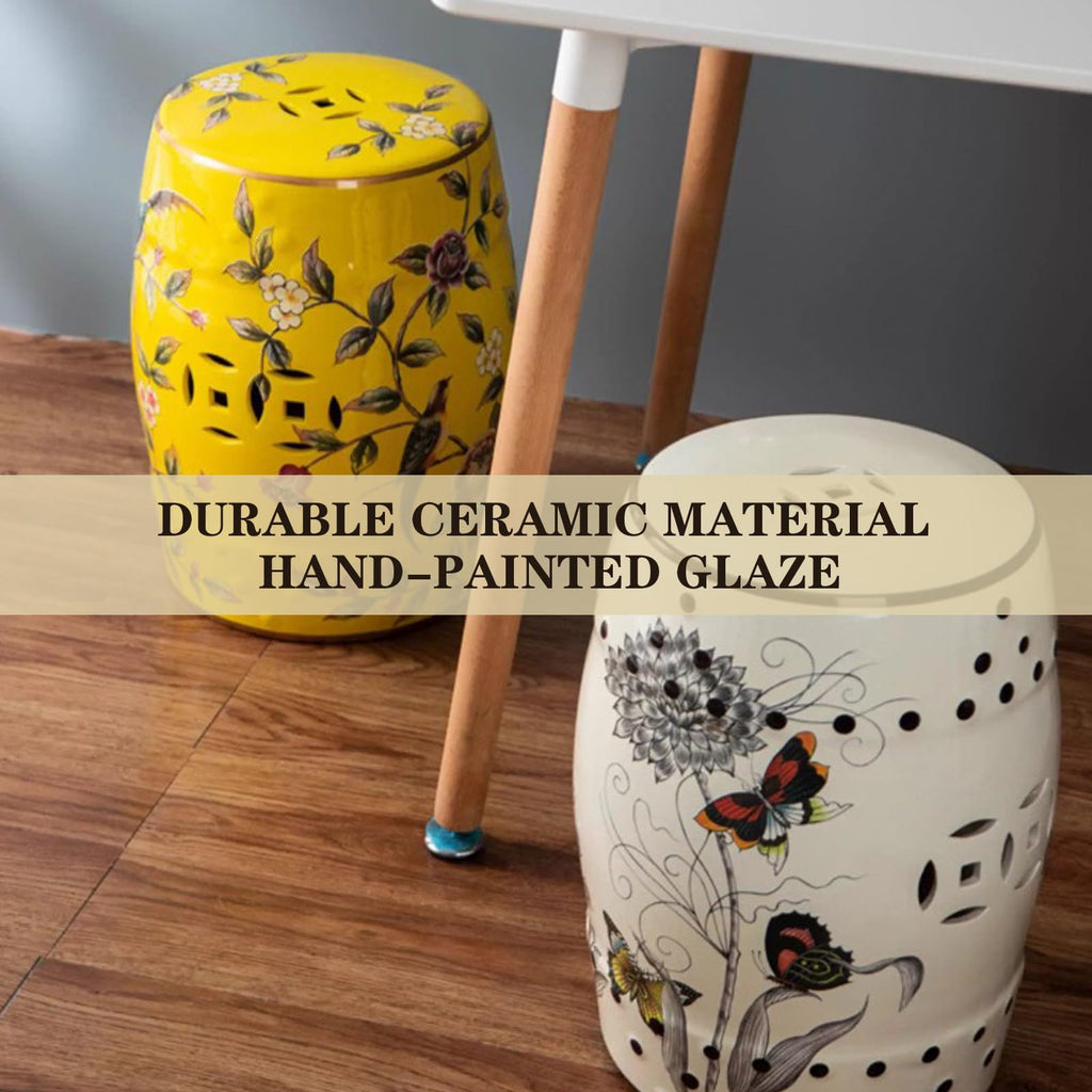 Glazed Ceramic Decorative Garden Stool 28x28x46cm I4123