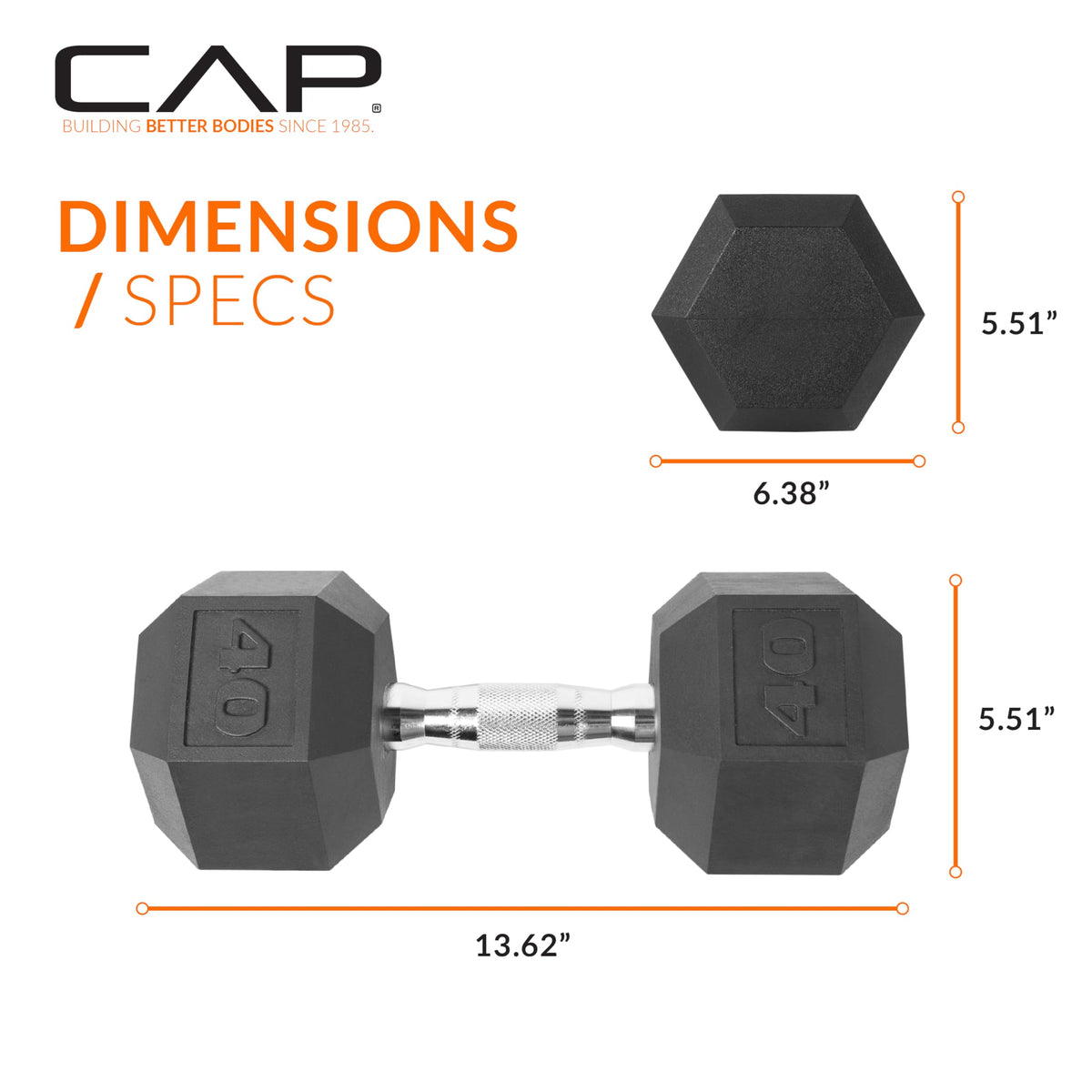 Rubber Coated Hex Dumbbells I14505