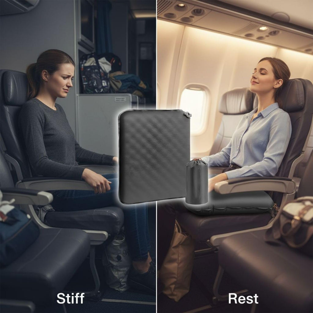 2 Pcs Inflatable Seat Cushion Lightweight Nylon TPU P6140