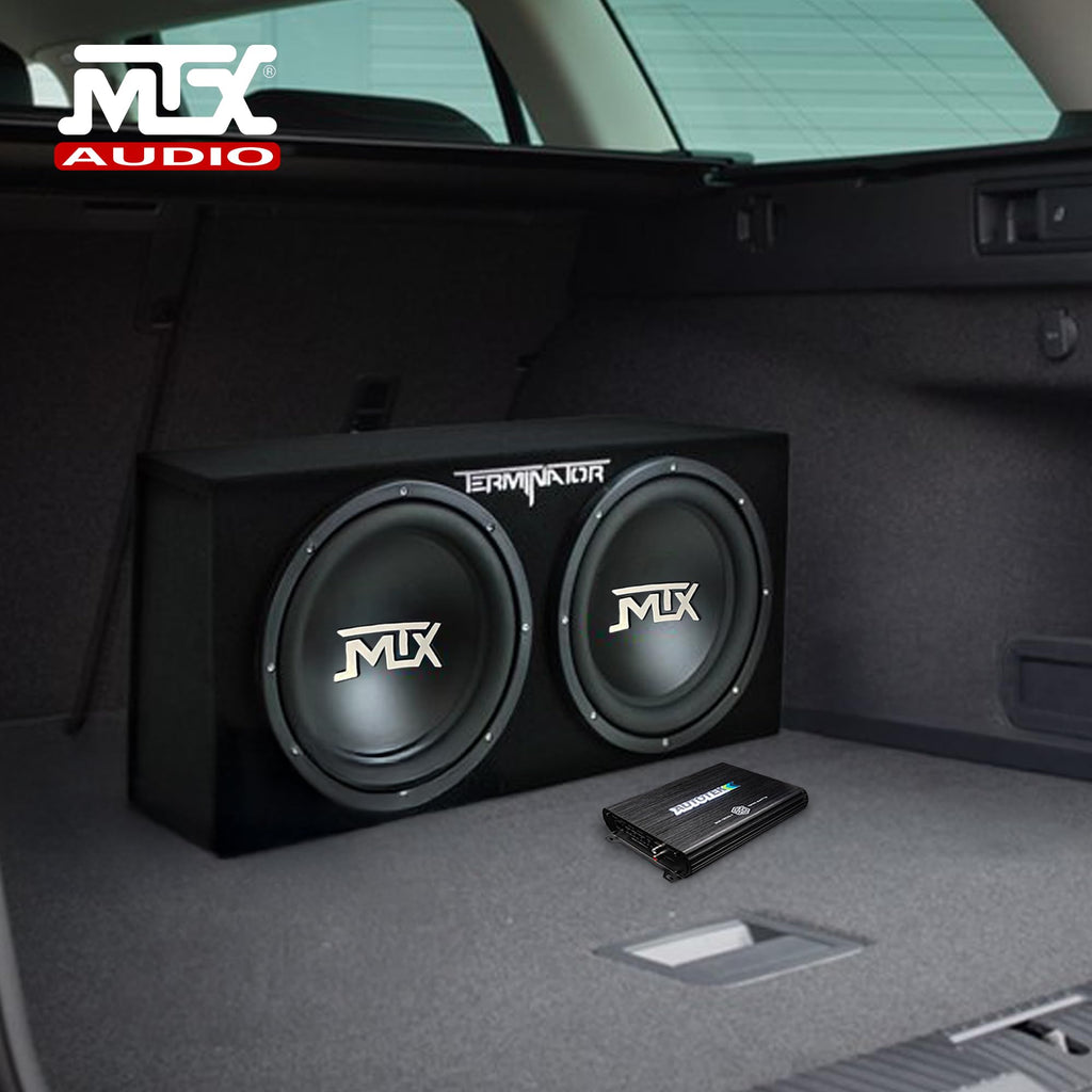 Dual 12" Subwoofer Box, Mono Amp, & Wiring Kit V63547