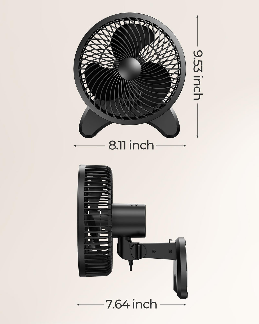 8'' Wall Mount Fan with Timer S398