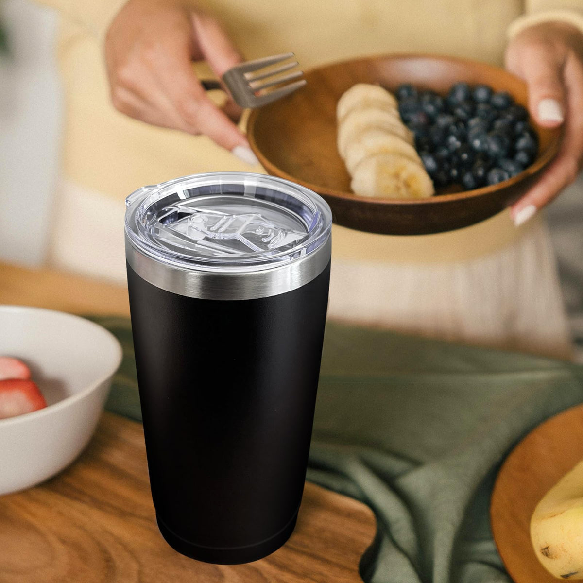 20 Pack Stainless Steel Insulated Tumbler 20oz Black H57932