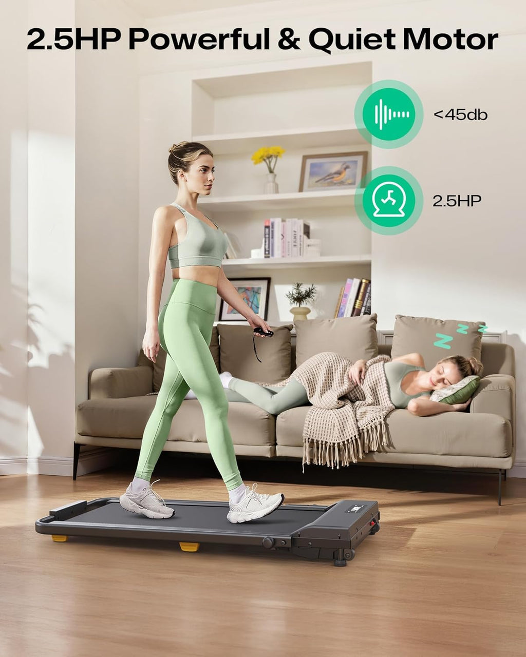 Manual Incline 2.5HP Portable Walking Treadmill F790