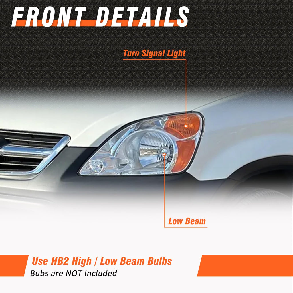 2002-2004 Honda Crv Chrome Headlights Assembly Pair L983