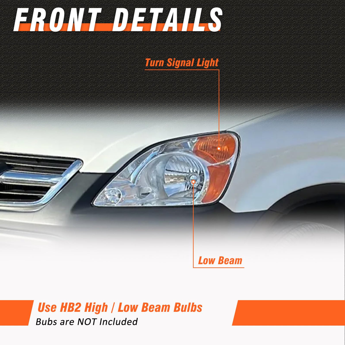 2002-2004 Honda Crv Chrome Headlights Assembly Pair L983