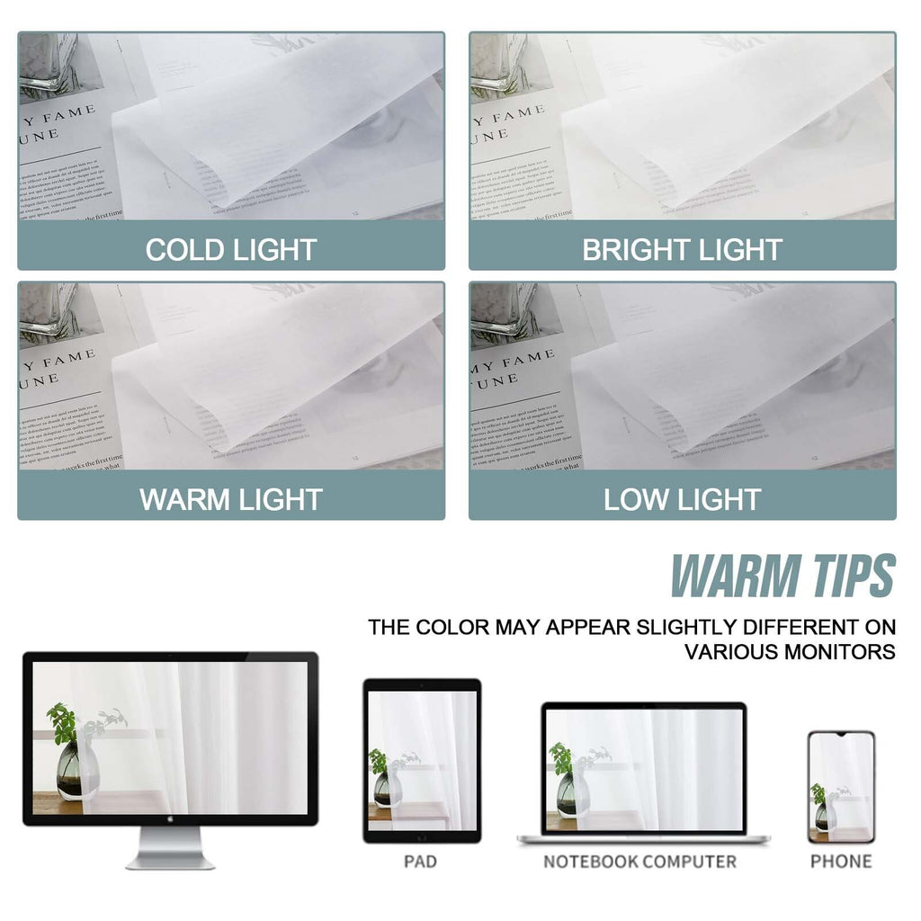 Extra Wide Sheer White Curtains 84 Inches Long 2 Panels F856