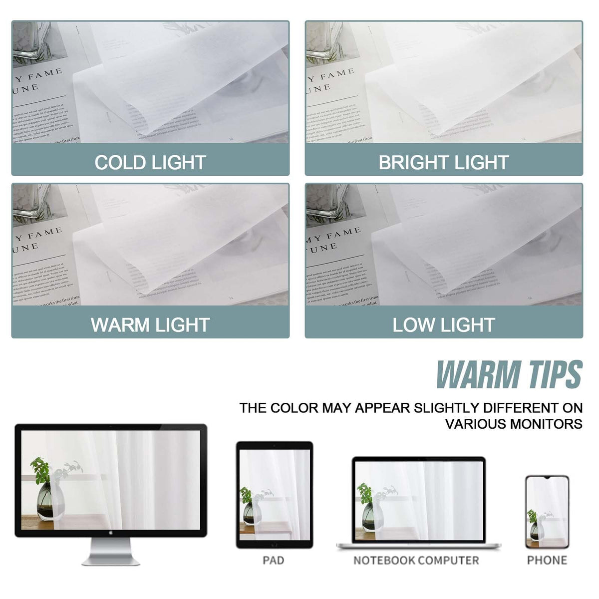 Extra Wide Sheer White Curtains 84 Inches Long 2 Panels F856