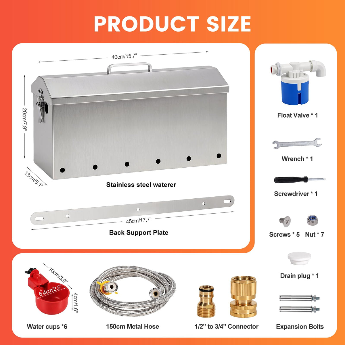 1.5 Gallon Metal Automatic Chicken Waterer E137061