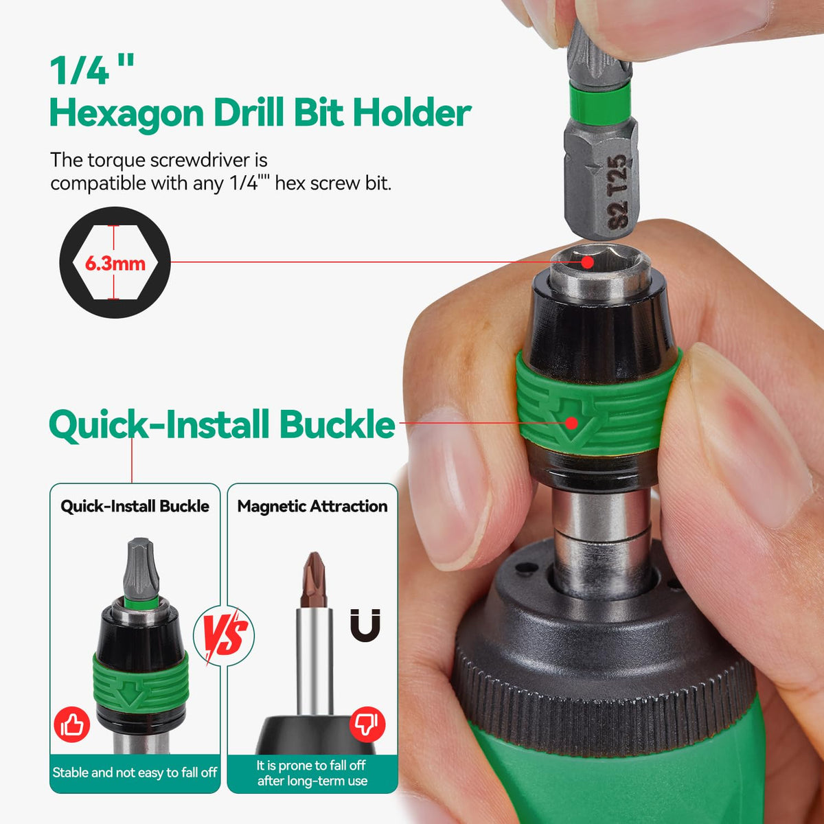 Adjustable Torque Screwdriver Set, 13-Piece 1/4" Hex Quick Release U3887