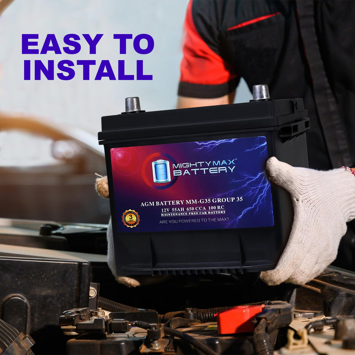 12V 55Ah AGM Replacement Battery R9384