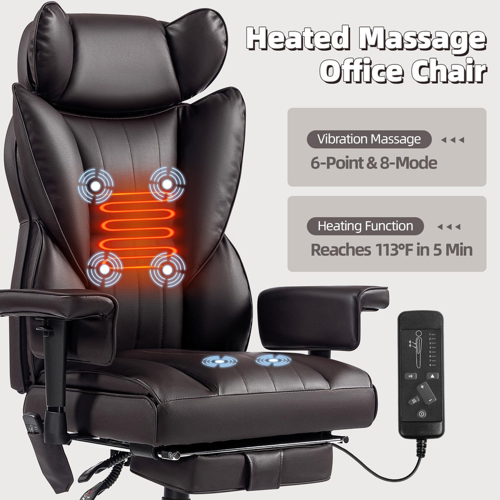 Heated Home Office Chair with Foot Rest S19014