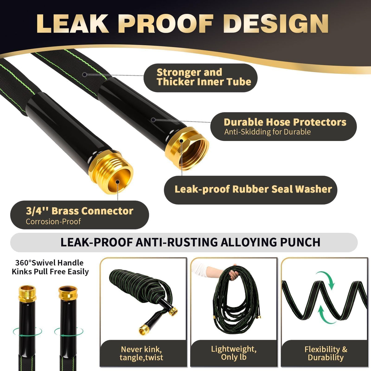 100 ft Heavy Duty No Kink Garden Hose J961