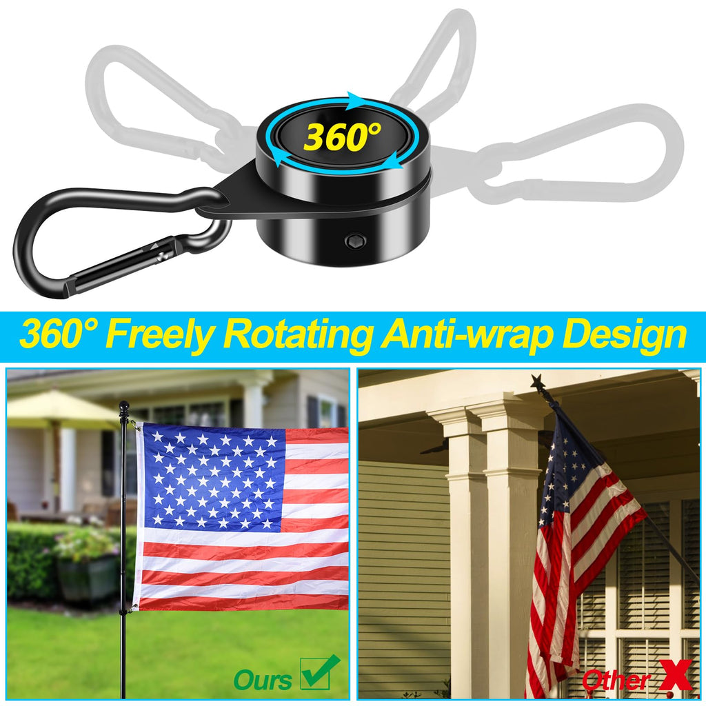Black 7 FT Stainless Steel Flagpole Kit W5722
