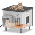 Heated Cat House with Safety Escape Doors and Heating Pads P926