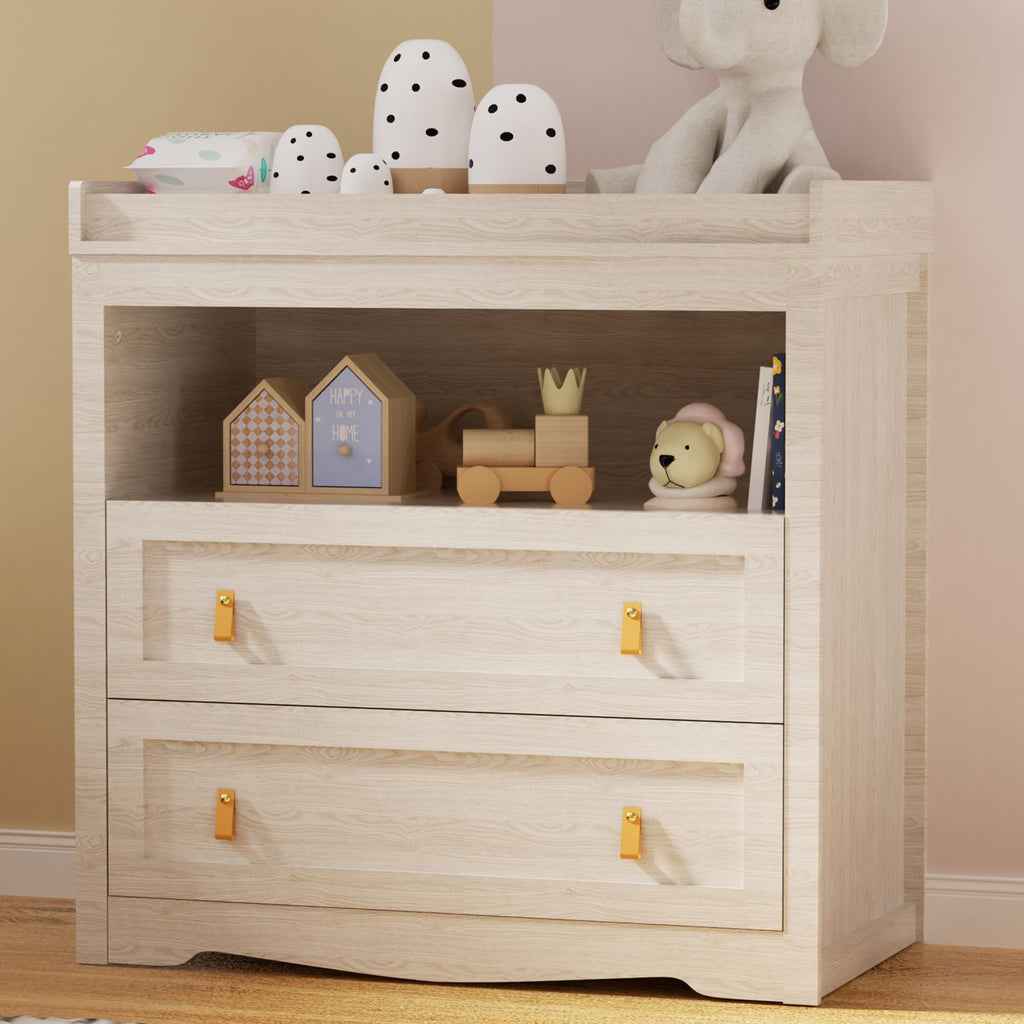 Beige Baby Dresser with Changing Table Top I267934