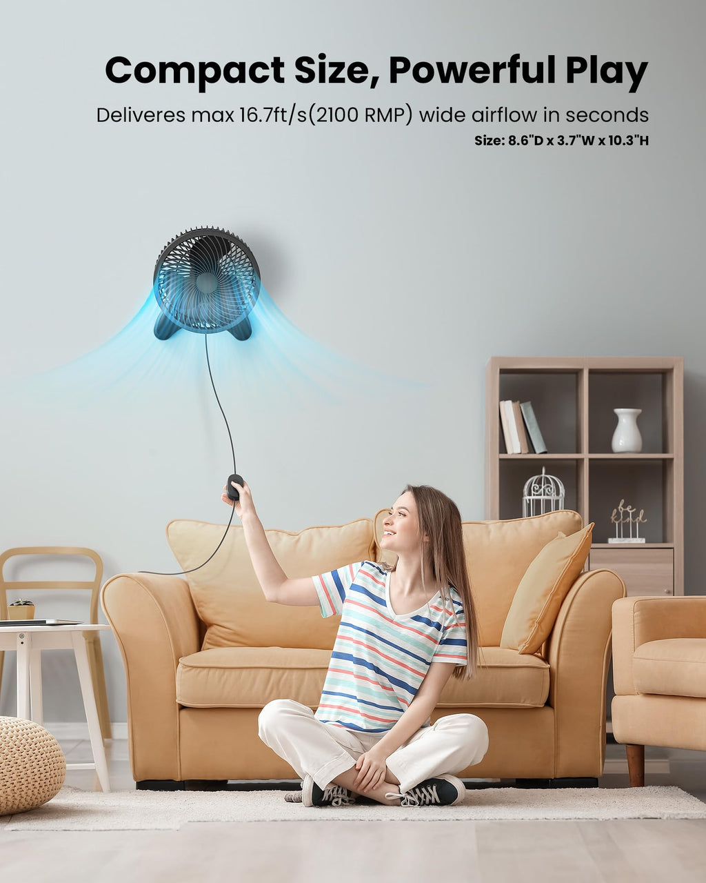 8'' Wall Mount Fan with Timer S398