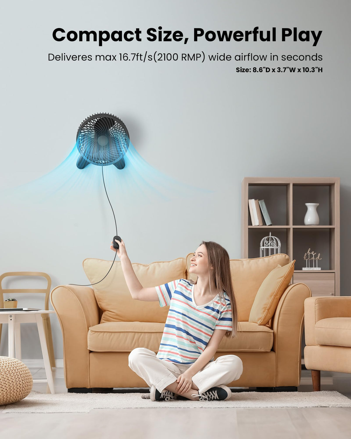 8'' Wall Mount Fan with Timer S398