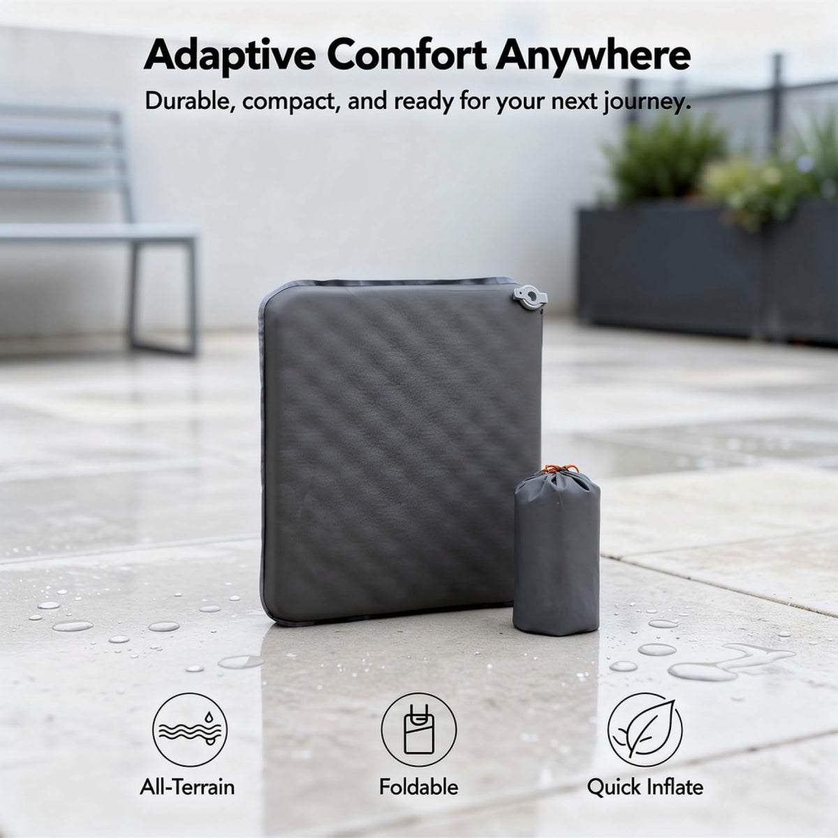 2 Pcs Inflatable Seat Cushion Lightweight Nylon TPU P6140