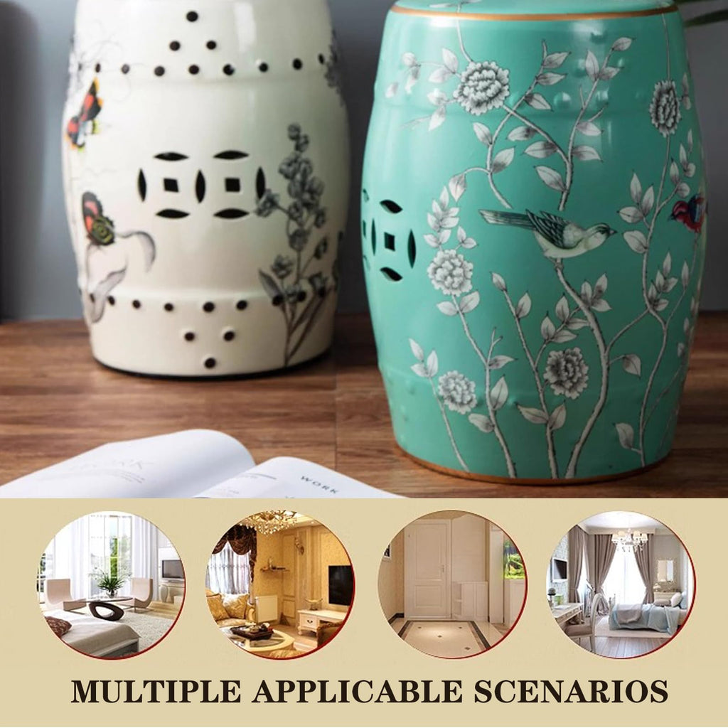 Glazed Ceramic Decorative Garden Stool 28x28x46cm I4123