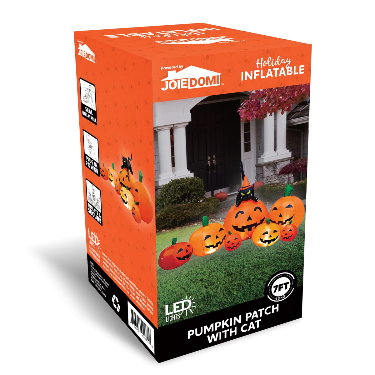 7 FT Long Halloween Inflatables Pumpkin Outdoor Decoration C397211