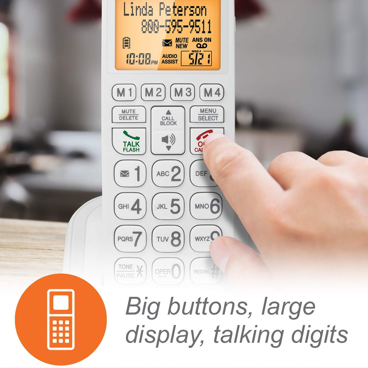Corded/Cordless Phone System with Big Buttons and Large Display W10529