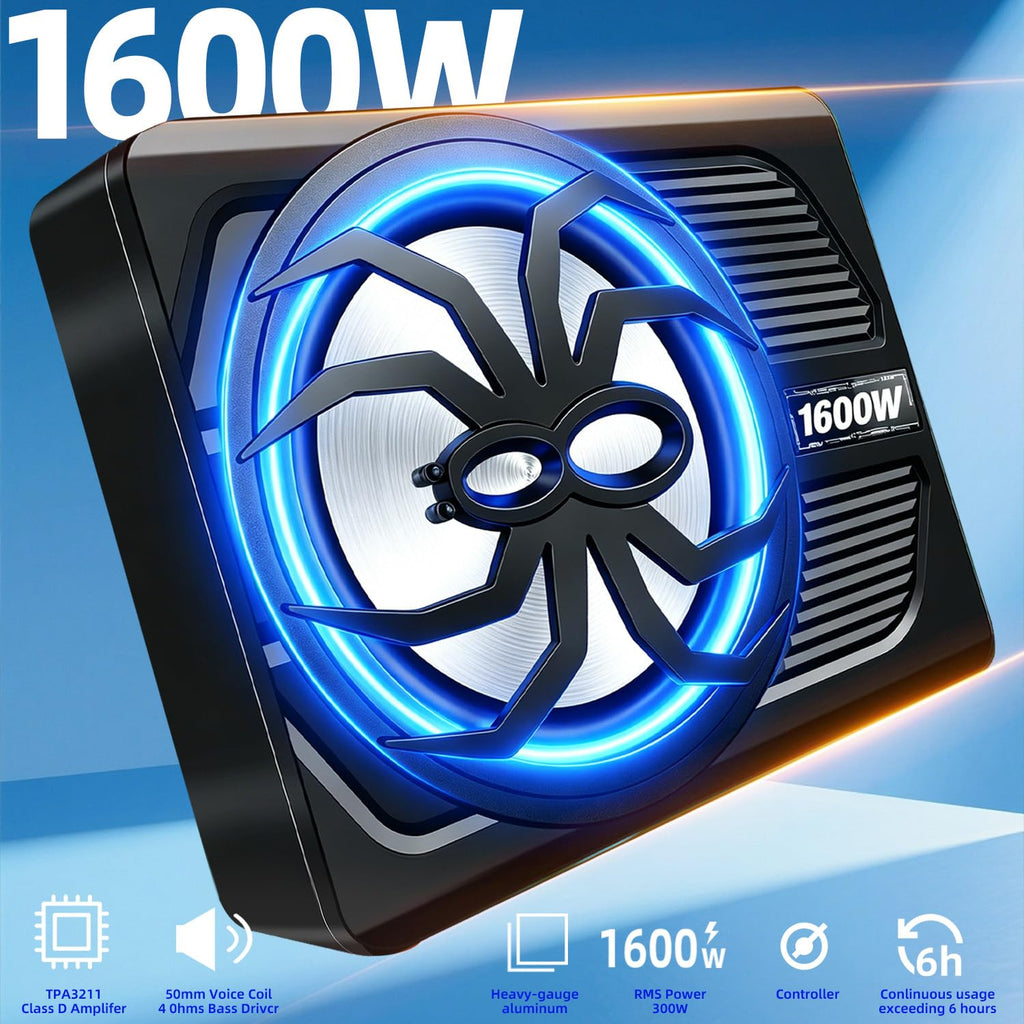 10" 1600W Under Seat Powered Subwoofer with Built-in Amp L68895