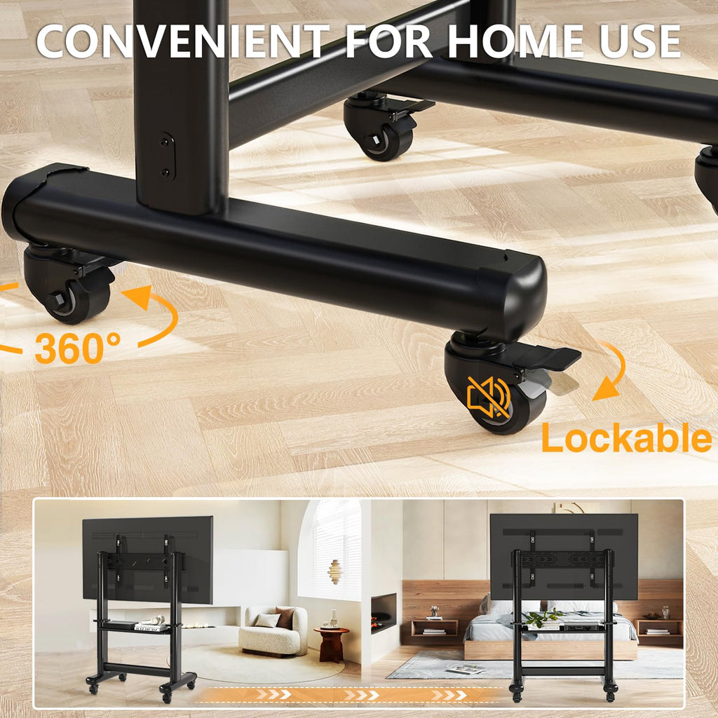 Mobile TV Cart Rolling TV Stand with Wheels for 55-120" TVs V25828