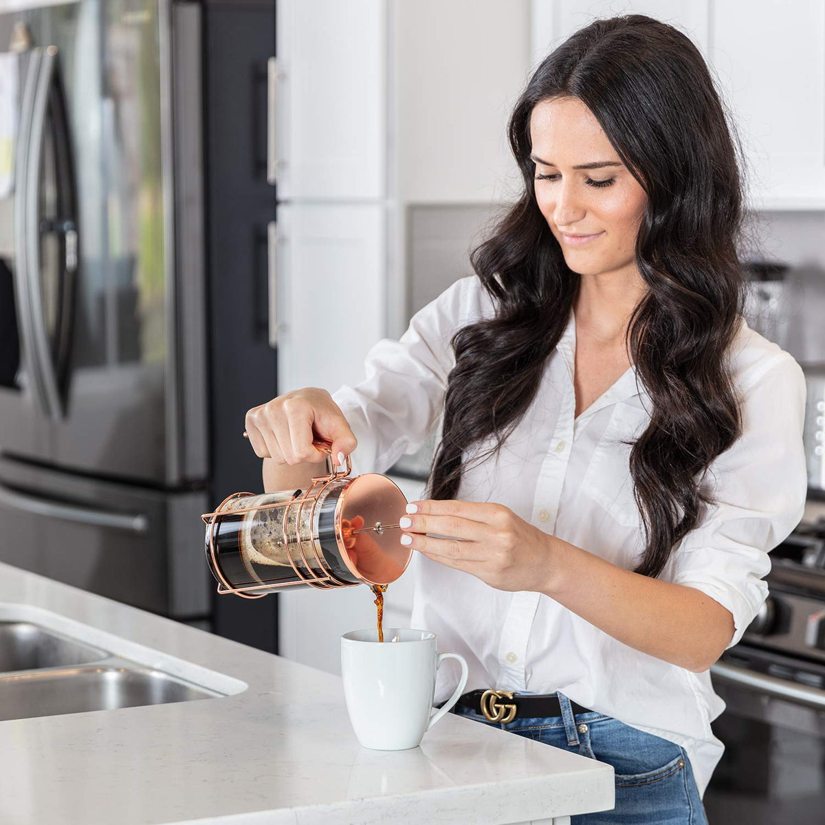 1000ml Rose Gold French Press Coffee Maker R248