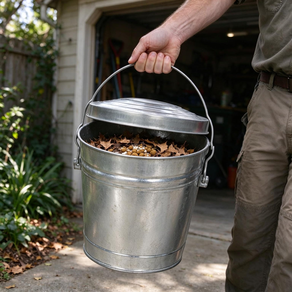 6 Gal Galvanized Steel Storage Can with Locking Lid F668752