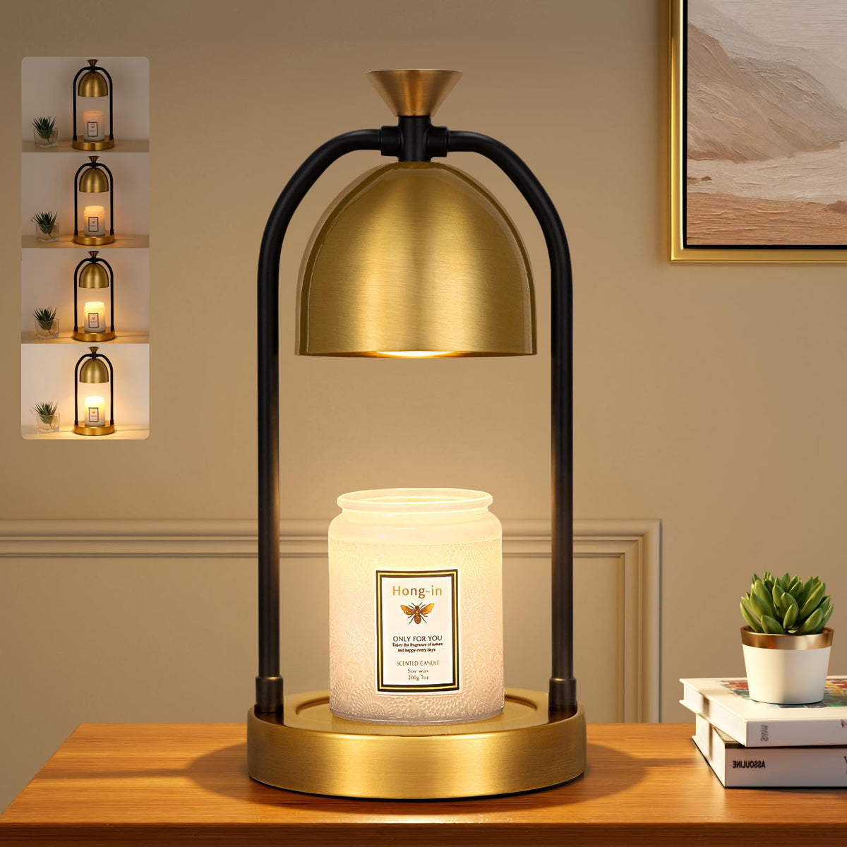 Gold Candle Warmer Lamp with Timer O5295