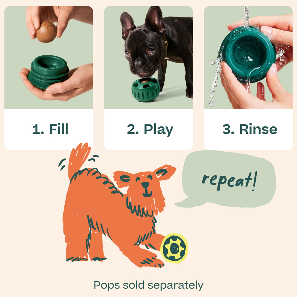Interactive Dog Ball Toy 25-75 lbs Green U957165