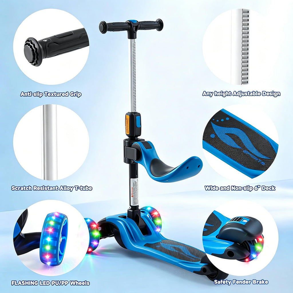 2-in-1 Folding 3 Wheel Kick Scooter Y141090