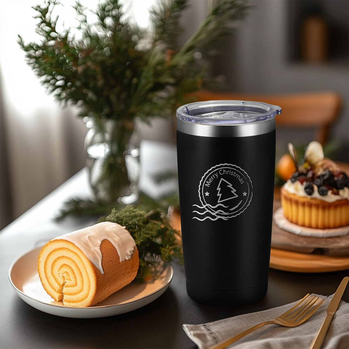 20 Pack Stainless Steel Insulated Tumbler 20oz Black H57932